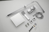 Vente chaude de haute qualité galvanoplastie robinet ensemble de douche carré pommeau de douche ensemble salle de bain accessoires douche