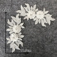 Patches Broderie 3d Fleur Dentelle Applique Avec Pierres et Perles LT2428A