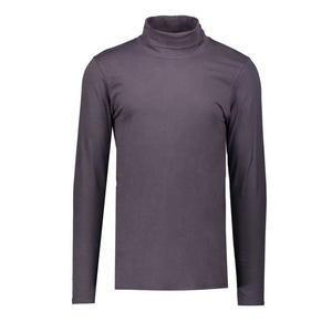 <span class=keywords><strong>Jersey</strong></span> de manga larga ajustada cuello alto rollo en negro/gris/<span class=keywords><strong>Blanco</strong></span>/gris oscuro los hombres camiseta - Product Image 3