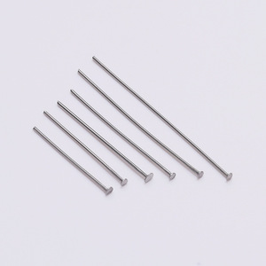 Broches plates en acier inoxydable 60 mm, accessoires de bijouterie, clous pour boucles d'oreilles, matériaux pour la fabrication artisanale de bijoux, broches courbées en forme de T - Product Image 1