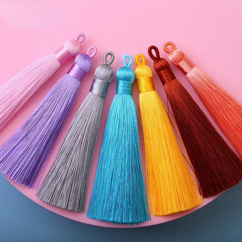 8cm Mini Silk Tassel Fringe Pendant DIY Material Party Cotton Cords Tassel Trim Garments Curtains Jewelry Decor Tassels