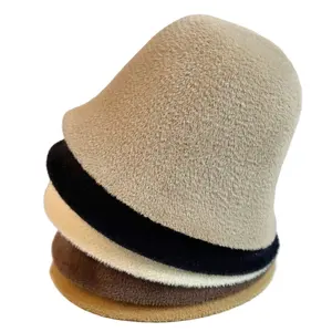 หมวกทรงถังพับได้ทรงโดมใหม่หมวกชาวประมงถักแบบเรียบง่ายสีขาวดำฤดูร้อนระบายอากาศได้ดี