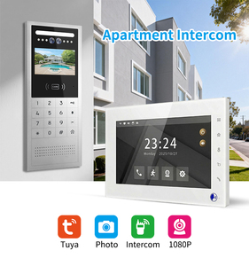 Système d'interphone vidéo 1V6 pour immeubles d'appartements - Moniteur intérieur avec fonction de déverrouillage + caméra de <span class=keywords><strong>sonnette</strong></span> numérique - Product Image 2