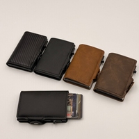 Dompet Pria Kulit PU Tipis Anti RFID Super Factory Luxury, Pelindung Kartu Kredit
