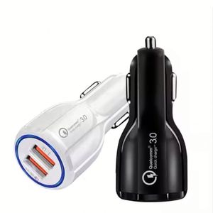 Mobile Phone Car Charger Dual Usb Car Charger Qc 3.0 Fast Charging Adapter <b>Mini</b> Usb Car Charger - Product Image 1
