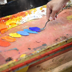 Décoration d'hôtel couteau à huile fait main <span class=keywords><strong>cercle</strong></span> abstrait oeuvre toile art mural <span class=keywords><strong>peinture</strong></span> - Product Image 6