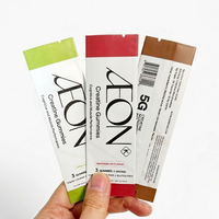Sachet d'emballage personnalisé imprimé mat avec fermeture centrale, en feuille de Mylar laminée, pour barres chocolatées, protéinées, énergétiques, bonbons et snacks