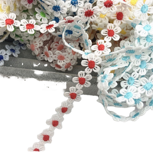 15 Yardas de Encaje Francés Ecológico 100% Algodón, Elegante Encaje Bordado Floral, Cintas Decorativas con Diseño de Margaritas y Girasoles para Coser - Product Image 1