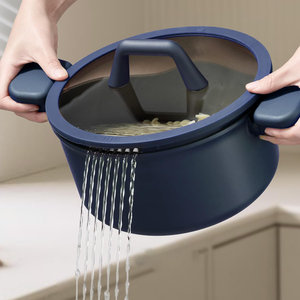 Nouvel ensemble d'ustensiles de cuisine en aluminium moulé sous pression, compatible induction et gaz, revêtement personnalisé en granit marbré, poignées en silicone, couvercles en verre - Product Image 5