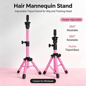 Support trépied pour tête de mannequin de coiffure K, support de sol rotatif et extensible pour coupe de cheveux et perruques - Product Image 2