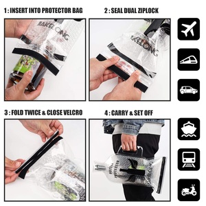 Bolsas de piel de vino PE reutilizables personalizables con asa Bolsa de viaje de burbujas de PVC Alimentos seguros para botellas de vino - Product Image 5