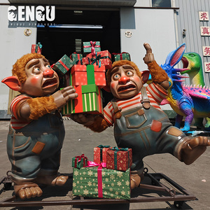 Estatua <span class=keywords><strong>de</strong></span> Gnomo Nórdico Gigante <span class=keywords><strong>de</strong></span> Fibra <span class=keywords><strong>de</strong></span> Vidrio Personalizada, Figura con Regalo, Decoración Navideña Resistente a la Intemperie para Exteriores - Product Image 5