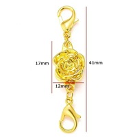Bijoux Macho : Bracelet à fermoir magnétique en alliage électroplaqué en forme de rose, double tête, à griffes de homard, pour bijoux DIY – Meilleures ventes