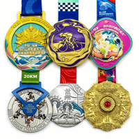 Médaille décorative dorée personnalisée pour course à pied, marathon, sports, triathlon, trophées et plaques personnalisables