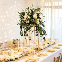 Pièces de centre de mariage Décorations de table Pied à fleurs en métal doré haut Pièce de centre pour table de mariage