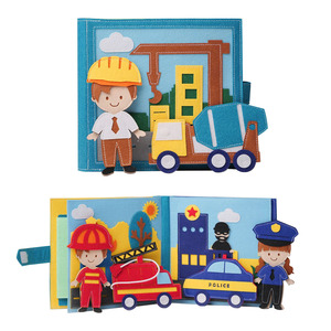 Usine Nouveaux Designs Enfants Roleplay Feutre Livre Enfants Travail <span class=keywords><strong>Apprentissage</strong></span> Calme Livre Tissu Doux Toddler Feutre Occupé Livre - Product Image 1