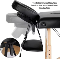 Table de massage pliante portable en bois réglable avec revêtement en cuir synthétique moderne pour massages – Offre spéciale