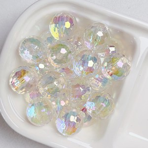 Perles rondes transparentes facettées en forme de boule disco UV de 16 mm pour la fabrication de porte-clés DIY - Product Image 3