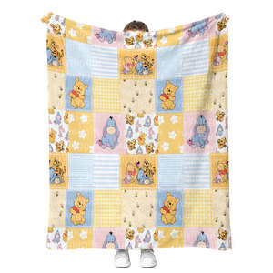 Bán Buôn Dễ Thương Phim Hoạt Hình Gấu Sang Trọng Ném Trẻ Em Bé Chăn Biểu Tượng Tùy Chỉnh In Ấn Thiết Kế Nhà Giường Ngủ Ngủ trưa Du Lịch Chăn - Product Image 1