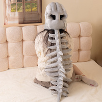 Chapeau en peluche amusant en forme de squelette de dinosaure avec peluche super douce et éclairage LED, cadeau de la Saint-Valentin pour adultes et enfants