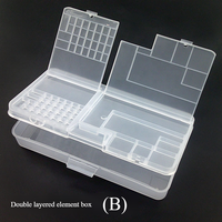 Caja de almacenamiento de piezas de reparación de pantalla multifuncional, caja de plástico de tornillos de teléfono móvil impermeable Doble