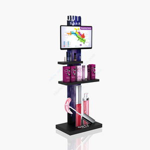 Vitrina de exhibición de cosméticos de metal con diseño de suelo para exhibir cosméticos con pantalla LED - Product Image 6