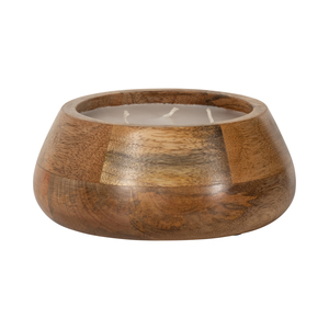 Candela in Ciotola di Legno Profumata alla Vaniglia, Candela Decorativa a Colonna per Soggiorno, Camera da Letto, Bagno - Product Image 1