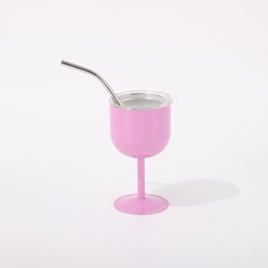 Gobelet à vin par sublimation 4oz en acier inoxydable à double paroi sous vide, mini verre à shot anti-fuite pour fêtes, avec paille - Product Image 1