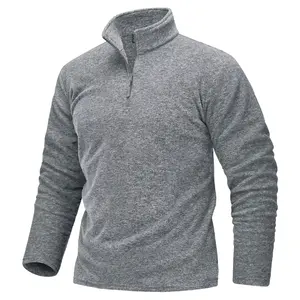 OEM नए उत्पाद विचार पुरुषों की पुलओवर शर्ट्स 1/4 ज़िप ऊनी स्वेटशर्ट्स लंबी आस्तीन मध्य-वजन रनिंग एथलेटिक वर्कआउट कोट