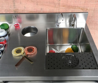 Station de travail Mobile de service personnalisé, Station de Bar de Cocktail avec réfrigérateur de comptoir