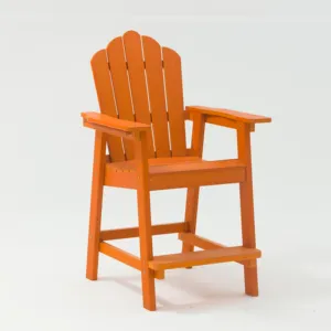 높은 바 의자 발판이있는 HIPS 재활용 나무 바 의자 의자 의자 세트