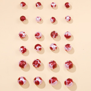 Christmas Horror Bloodstained Stud <b>Earrings</b> Imitation Pearl <b>Red</b> Paint Party Jewelry 12 Pairs - Product Image 3