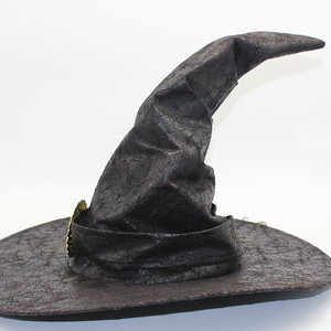 Disfraz de mago de <span class=keywords><strong>bruja</strong></span>, sombrero de Cosplay, sombrero de fiesta de Halloween colorido dorado, disfraz mágico de Halloween para niños - Product Image 5