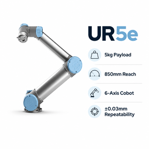 Robot collaboratif universel UR5e à 6 axes avec une charge utile de 5 kg et une portée de 850 mm, Cobot pour l'assemblage électronique, charge utile et portée R - Product Image 1