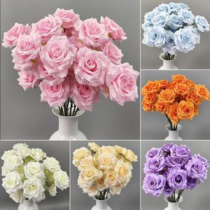 Vente chaude Roses Artificielles Ressemblent Naturel Rouge Réaliste Fleurs Artificielles pour Décorations De Mariage <span class=keywords><strong>Fleur</strong></span> Pièce Maîtresse - Product Image 5