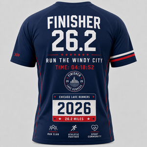 Camiseta de Maratón Personalizada Inspirada en Chicago 26.2, Uniforme del Club de Corredores Urbanos, Ropa Deportiva para Equipos - Product Image 3