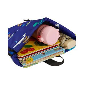 Zaino personalizzato con coulisse a doppia spalla per bambini blu impermeabile personalizzato promozionale - Product Image 3