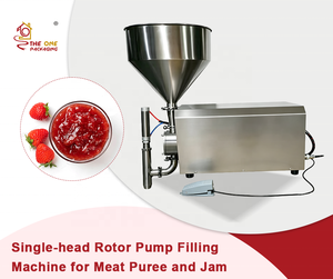 Máquina de llenado semiautomática de sobremesa con bomba de rotor de un solo cabezal para lociones cosméticas, mermeladas, miel, kétchup y salsas de carne - Product Image 1