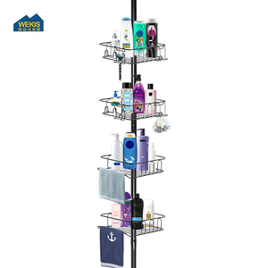 WEKIS antiruggine mensola portaoggetti per doccia mensola portaoggetti per bagno mensola angolare telescopica - Product Image 1
