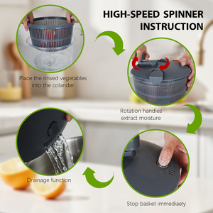10 <strong>in</strong> <strong>1</strong> Salad Spinner With <strong>Vegetable</strong> Chopper Slicer Large Capacity Lettuce Dryer With Egg Separator &amp; Safety Guard - Product Image 3