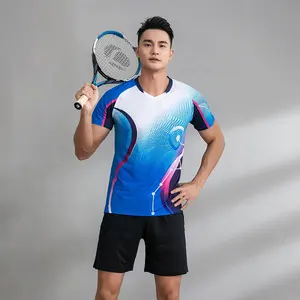 新しい夏の半袖速乾性通気性バレーボールスポーツスーツ卓球ランニングトップスプリントバドミントン服