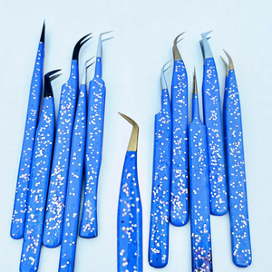 Precision Multi Tip Volume Lash Tweezers Stainless Steel Custom <b>Engraved</b> Eyelash <b>Tool</b> OEM - Product Image 1