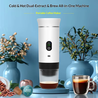 Machine à expresso portable électrique et à piles, manuelle, 20 bars, à pression manuelle, pour le camping, les voyages et la randonnée