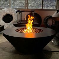 CRUISE Hiver Chauffage Extérieur Coupe-Vent Verre Gaz Naturel Acier Inoxydable Propane Pierre Volcanique Poêle de Jardin Foyer Rond