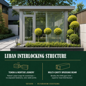 Yeyon Modernes Aluminium-Wintergarten-System mit Doppelverglasung aus Gehärtetem Glas für Wohnbereiche, Außenbereiche, Hallen und Parks - Professionell - Product Image 2