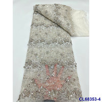 Tissu en dentelle de tulle à sequins 3D, maille brodée écologique en polyester/coton, nouvelle arrivée pour robes