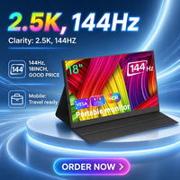 Moniteur de jeu portable 18 "144hz 2.5k 2560x1600 16:10 écran large 100% SRGB HDR extension d'écran pour ordinateur portable pour Mac Switch