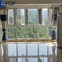 Ventanas abatibles de aluminio de seguridad de alta calidad Puente roto Ventanas exteriores Puertas Material de marco de acero inoxidable