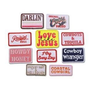 Patchs brodés personnalisés vintage en gros pour chapeaux de cow-boy western, patchs thermocollants en tissu brodé pour casquettes de camionneur et vêtements - Product Image 3