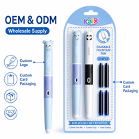 Stylo plume effaçable à pointe rétractable KAIX, vente en gros, avec cartouche d'encre remplaçable, idéal pour l'écriture scolaire des étudiants